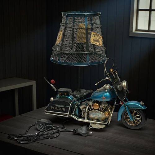 Retro Dekoratif Metal Abajur Motorsiklet
