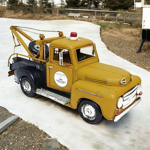 Retro Dekoratif Metal Araba Çekici