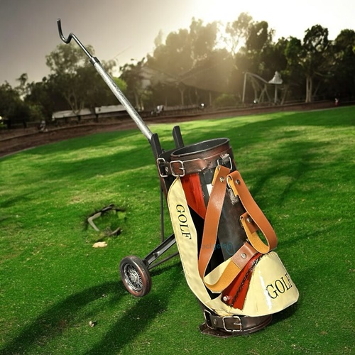 Retro Dekoratif Metal Golf Arabası
