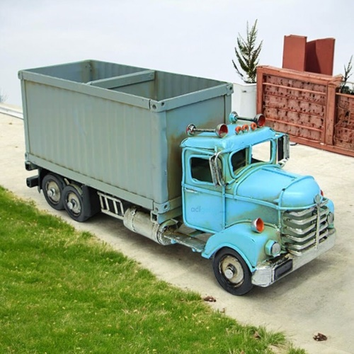 Retro Dekoratif Metal Kartvizitlik Kalemlik Kamyon