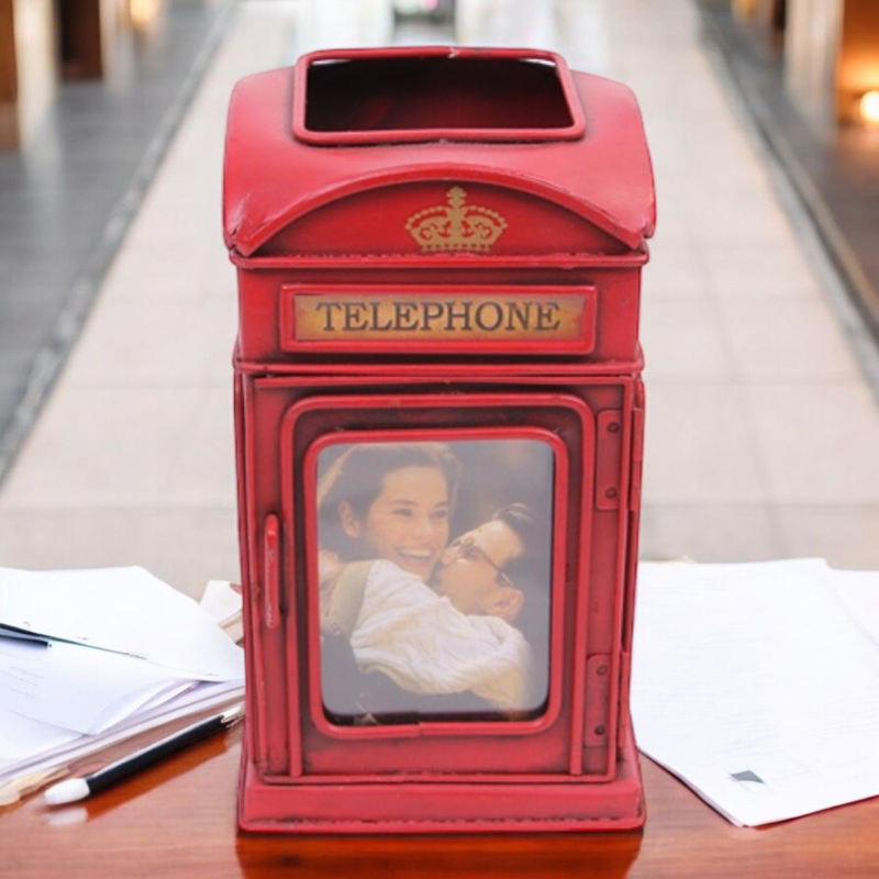 Retro Dekoratif Metal Londra Telefon Kulübesi Kalemlik