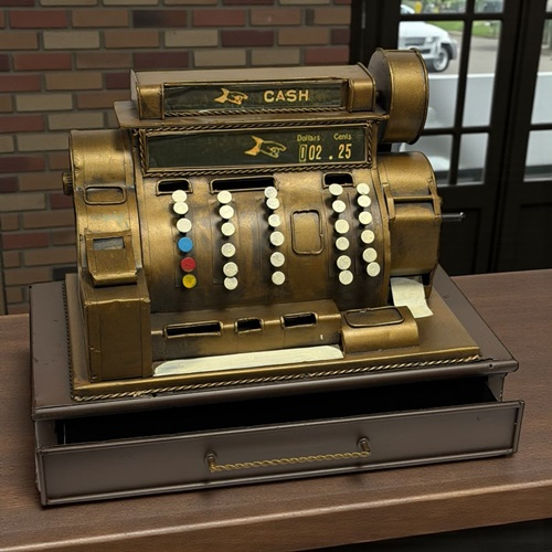 Retro Dekoratif Metal Para Sayma Makinesi Kumbaralı