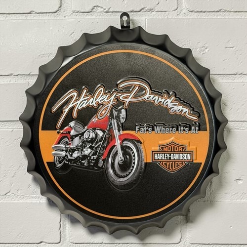 Retro Harley Davidson Şişe Kapak Model Metal Pano