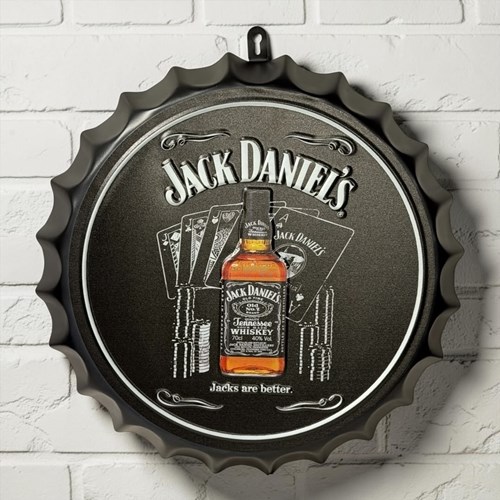 Retro Jack Daniels Şişe Kapak Model Metal Pano