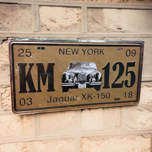 Retro Jaguar Xk-150 Metal Kabartma Plaka