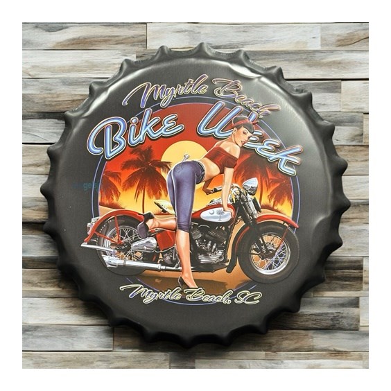 Retro Myrtle Beach Bike Week Model Metal Pano