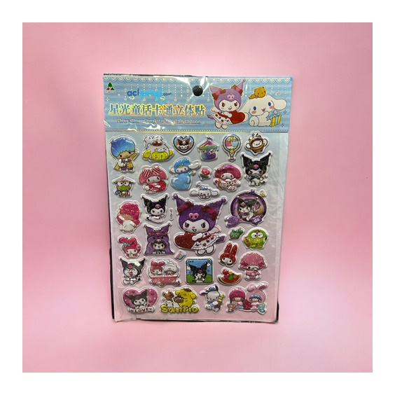 Sanrio Kuromi Kabartmalı Sticker Seti