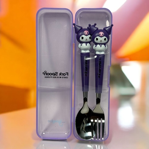 Sanrio Kuromi Metal Çatal Kaşık Seti