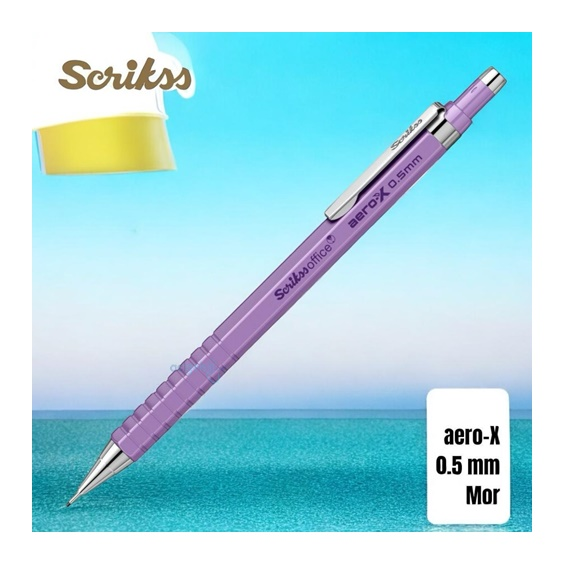 Scrikss Aero-x Mekanik Versatil Uçlu Kalem Mor 0.5 Mm
