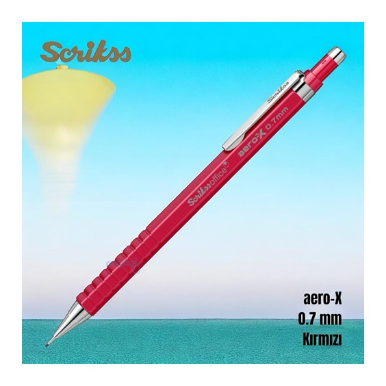 Scrikss Aero-x Mekanik Versatil Uçlu Kalem Kırmızı 0.7 Mm
