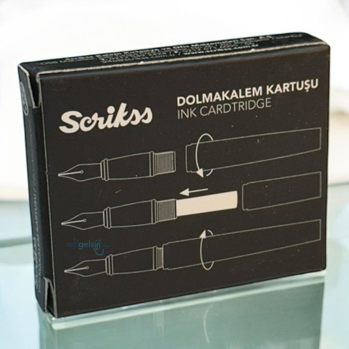 Scrikss Dolmakalem Mürekkep Yedek Kartuşu Siyah 6'lı