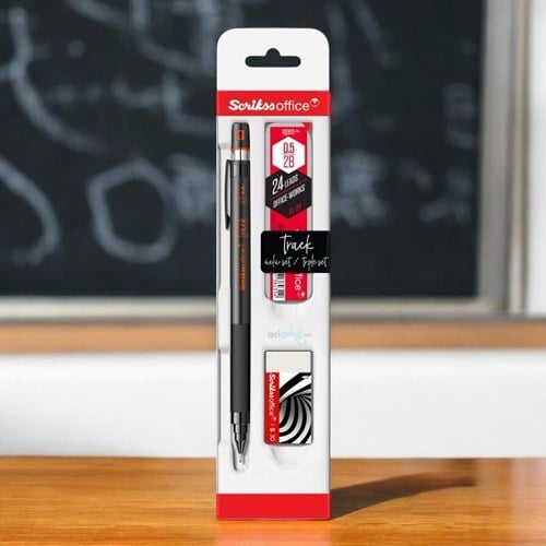 Scrikss Track 3'lü Set Mekanik Kurşun Kalem 0.5 Mm Turuncu