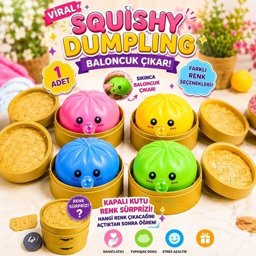 Squşhi Dumpling Balon Çıkaran Çin Mantısı Stres Topu
