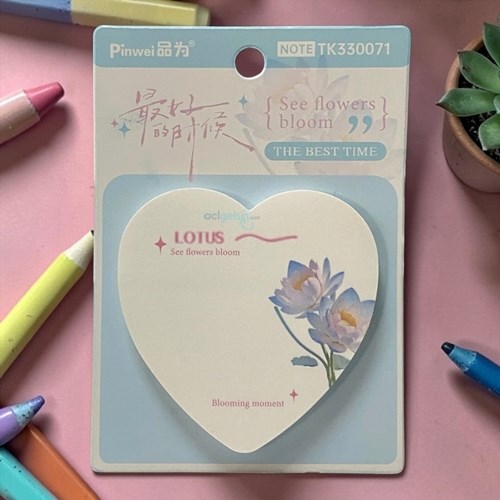 Sticky Note Kalp Desenli Yapışkanlı Not Kağıdı 60 Yaprak