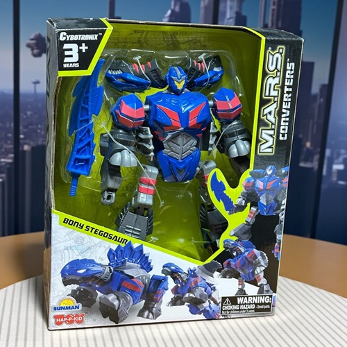 Sunman Dönüşebilen Robot Dinozor Bony Stegosaur Mavi