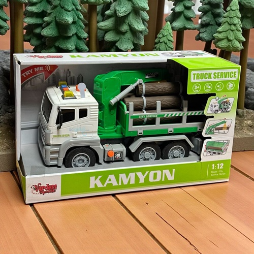Sürtmeli Sesli Işıklı Servis Tomruk Kamyonu