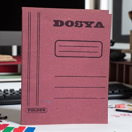 Tam Kapak Pembe Karton Dosya Telli