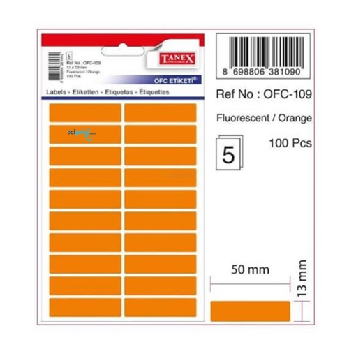 Tanex Ofc-109 5 Li Florasan Turuncu Ofis Etiketi