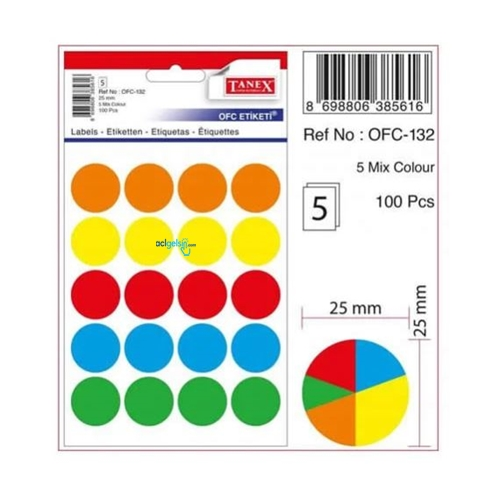 Tanex Ofc-132 5 Li Mix Color Ofis Etiketi
