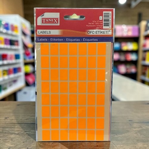 Tanex Ofis Etiketi Turuncu 12x17mm 280 Parça 5 Yaprak