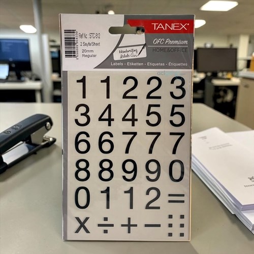 Tanex Rakam Etiketi 20mm Regular 2 Yaprak