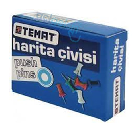 Temat Harita Çivisi 180 Renkli