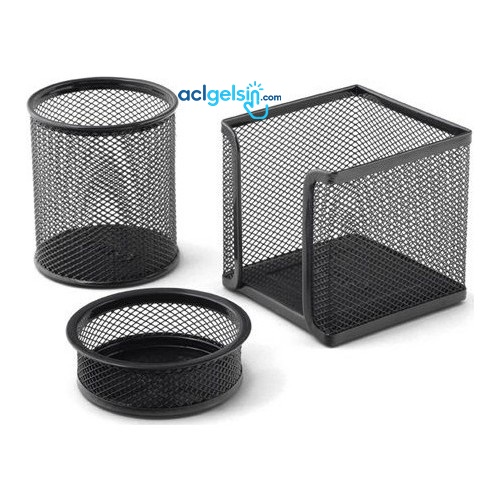 Temat Masaüstü 3 Lü Tel Set Kalemlik+ataşlık+kağıtlık