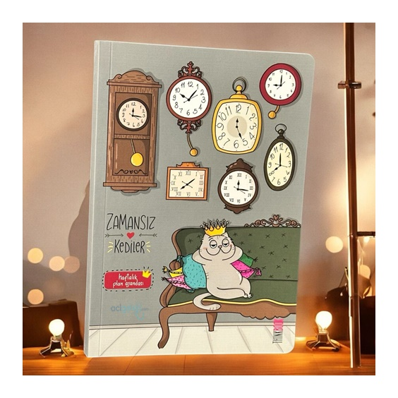 Thinkbook Zamansız Kedi Saatler Zamansız Ajanda