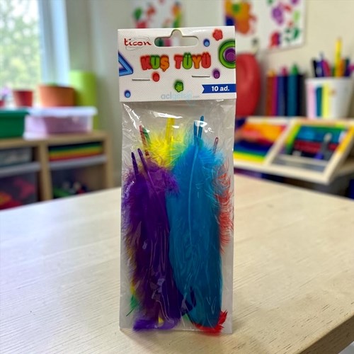 Ticon Karışık Renkli Tüy 10lu Paket