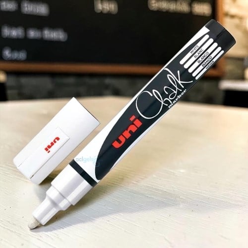 Uni Chalk Su Bazlı Tahta Markörü Beyaz 1.8-2.5mm