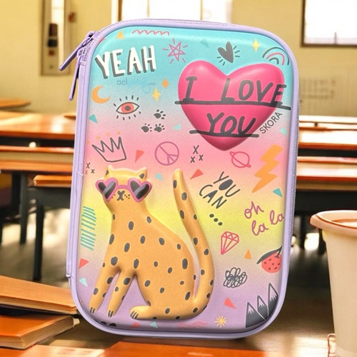 Unıck Color I Love You Cat Eva Kalem Kutusu