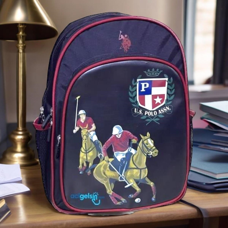 Us Polo Asnn Üç Gözlü Sırt Çantası Siyah