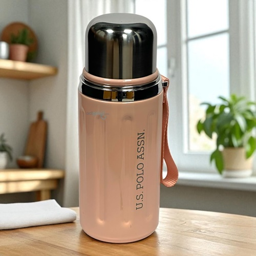 Us Polo Assn Çelik Matara 600 Ml Açık Pembe