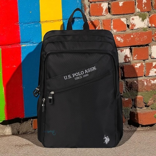 Us Polo Assn Üç Gözlü Sırt Çantası Siyah