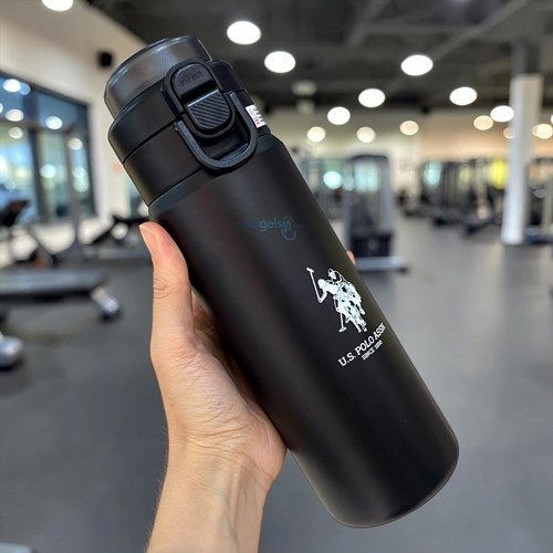 Us Polo Paslanmaz Çelik Matara 600 Ml Siyah Plmat26024