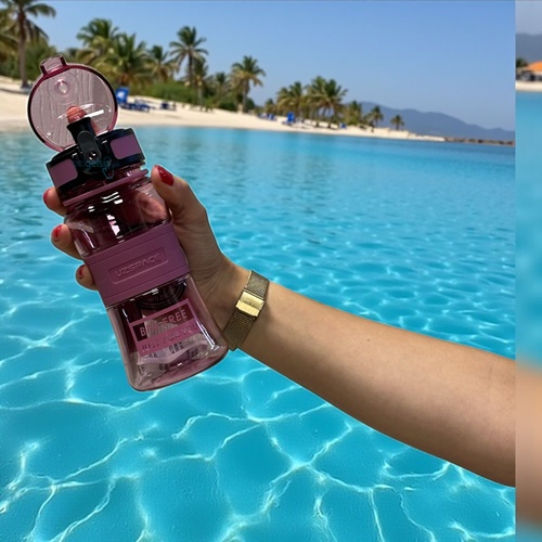 Uzspace 350 Ml Silikon Gövde Trıtan Su Matarası Pembe