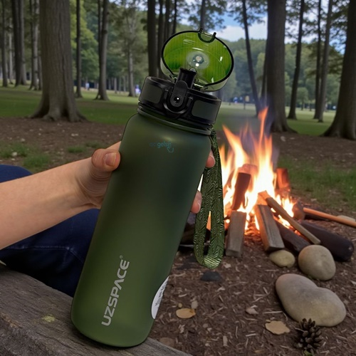 Uzspace 800 Ml Soft-touch Tritan Su Matarası Yeşil 3053