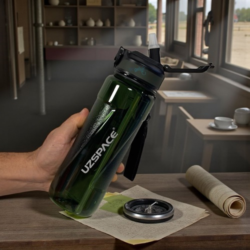 Uzspace Pipetli Trıtan Matara 850 Ml Yeşil 6056