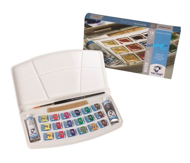 Van Gogh 18'li Tablet Sulu Boya Seti Plastik Kutulu