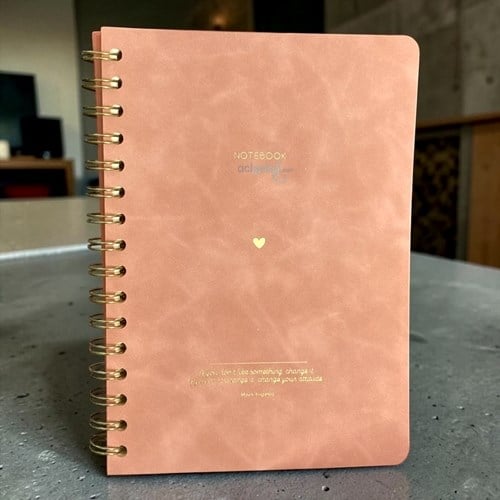 Vegan Deri Esnek Kapaklı A5 100 Gr 128 Yaprak Defter Pembe