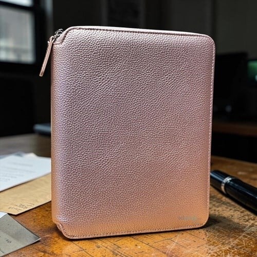 Victoria's Journals Panama Zipper Folder Organizer Defter Rose