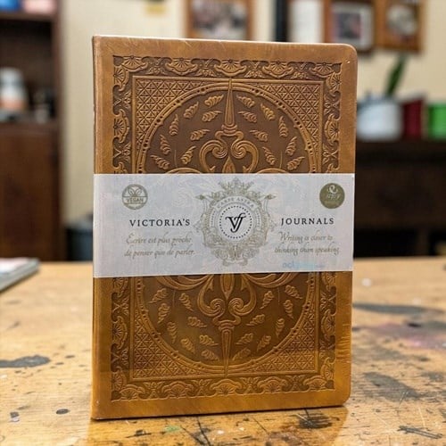 Victorias Journals Vintage Old Book Defter 160 Yaprak Çizgili Kahverengi