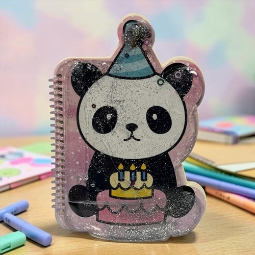 Vuki Şekilli Sulu A5 Çizgisiz Defter Panda