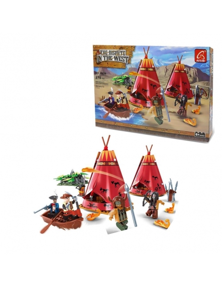 West Set Vahşi Batı Kovboy Kızılderili Lego Seti 275 Parça