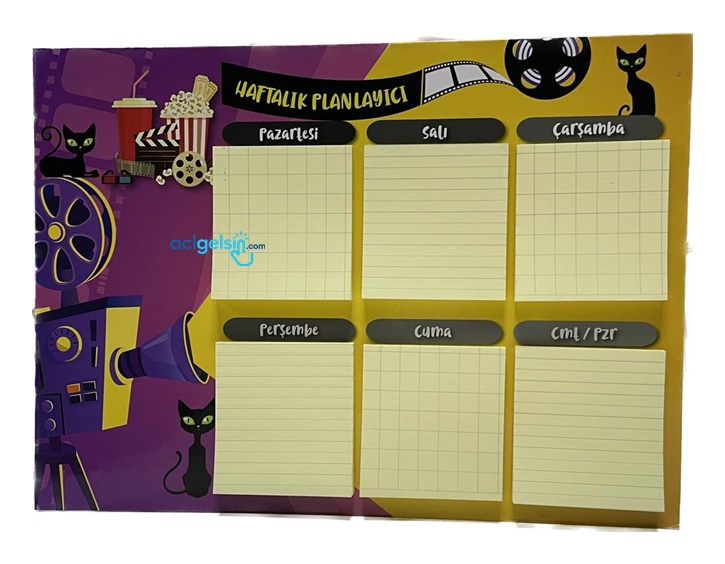 Yapışkanlı Not Kağıdı Haftalık Planlayıcı Bh-3631