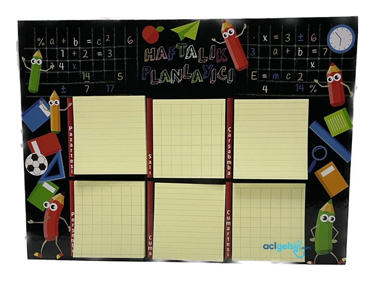 Yapışkanlı Not Kağıdı Haftalık Planlayıcı Bh-3464