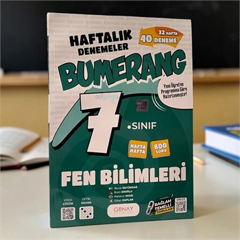 7. Sınıf Fen Bilimleri Bumerang 32 Haftalık Denemeleri Günay Yayınları