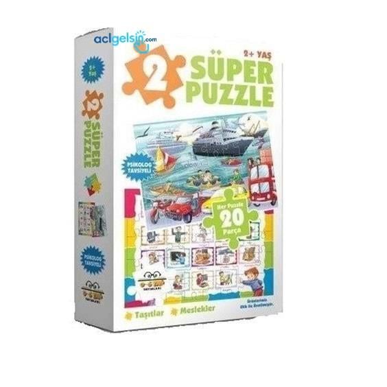 2 Süper Puzzle - Taşıtlar - Meslekler 2+ Yaş