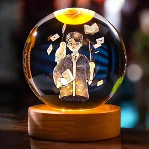 3d Harry Potter Işıklı Cam Küre 6 Cm