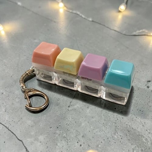 4 Tuşlu Pastel Renk Işıklı Klavye Anahtarlık